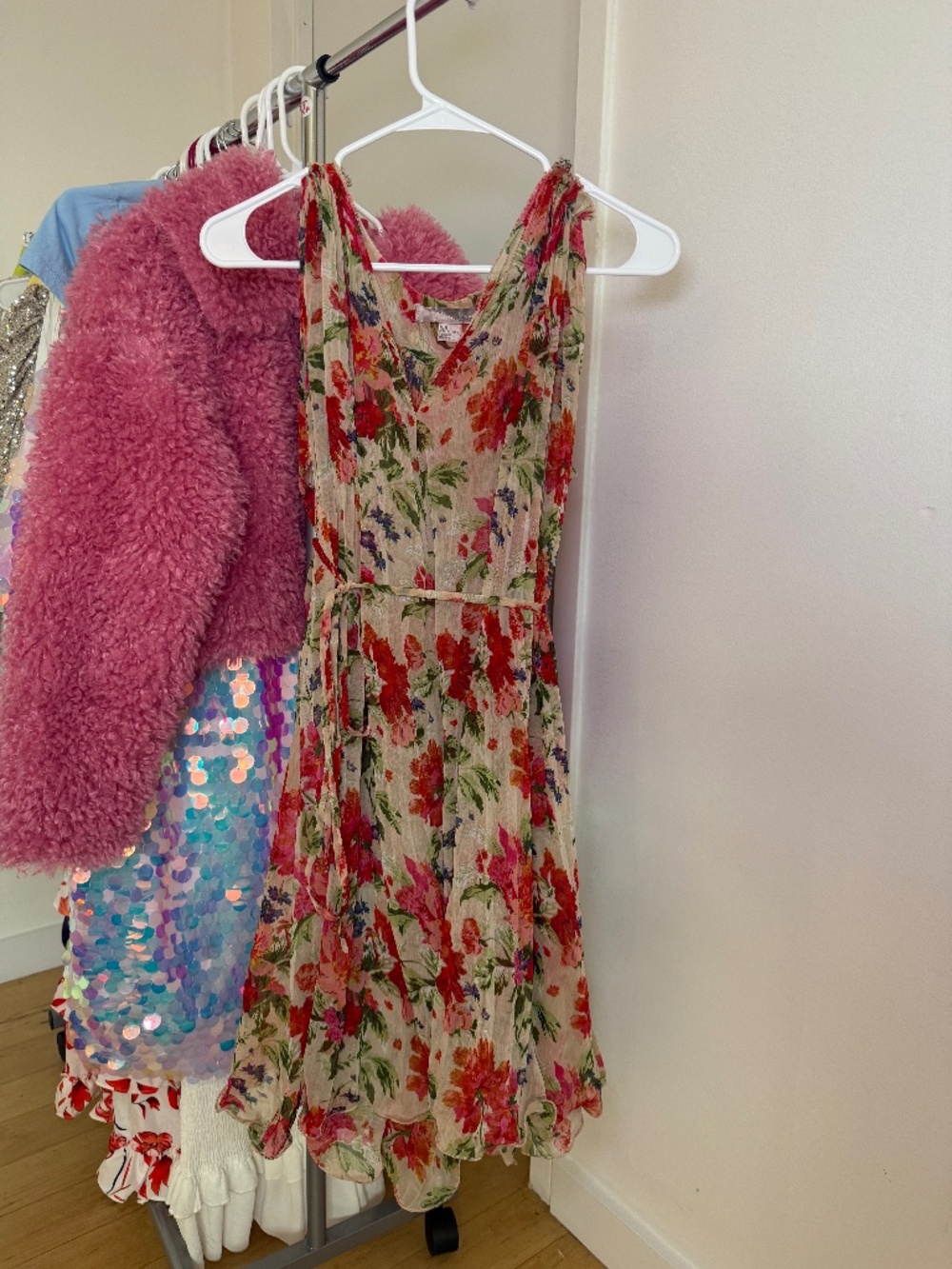 Floral Flowy Pleated Dress